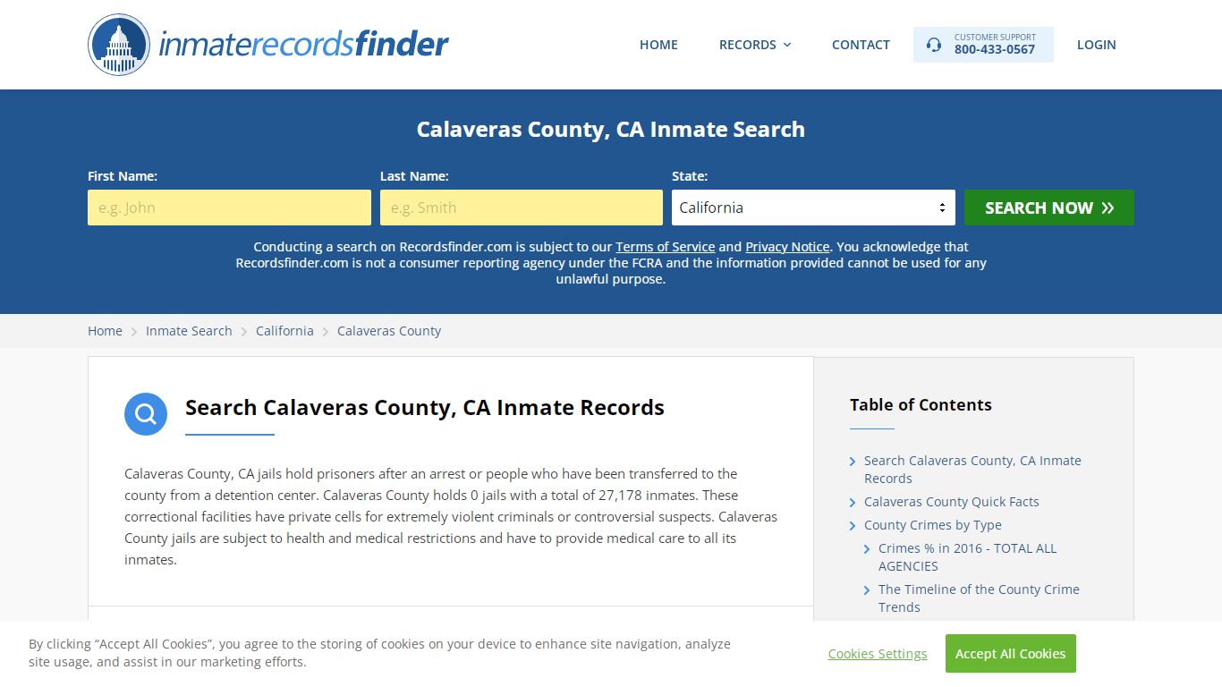 Calaveras County, CA Inmate Lookup & Jail Records Online