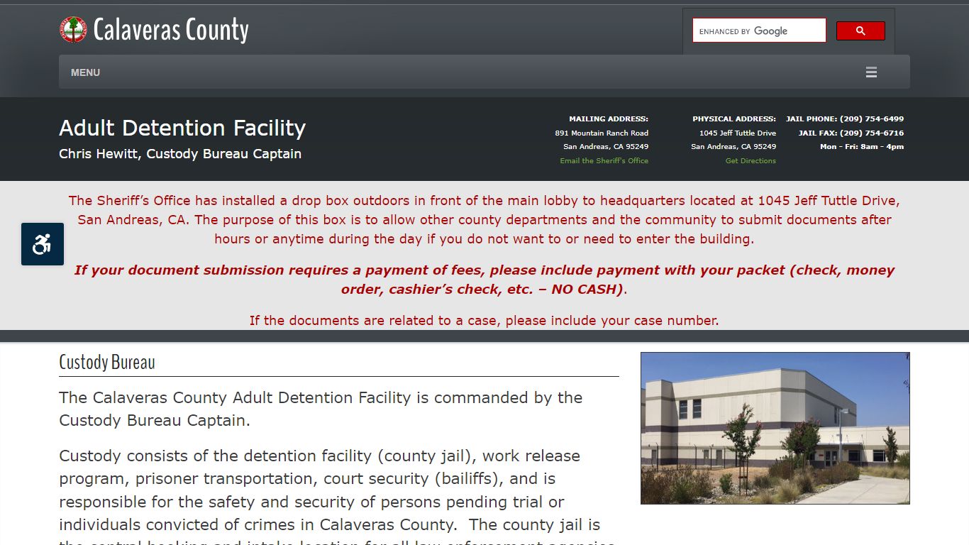 Detention Facility - Calaveras County, California